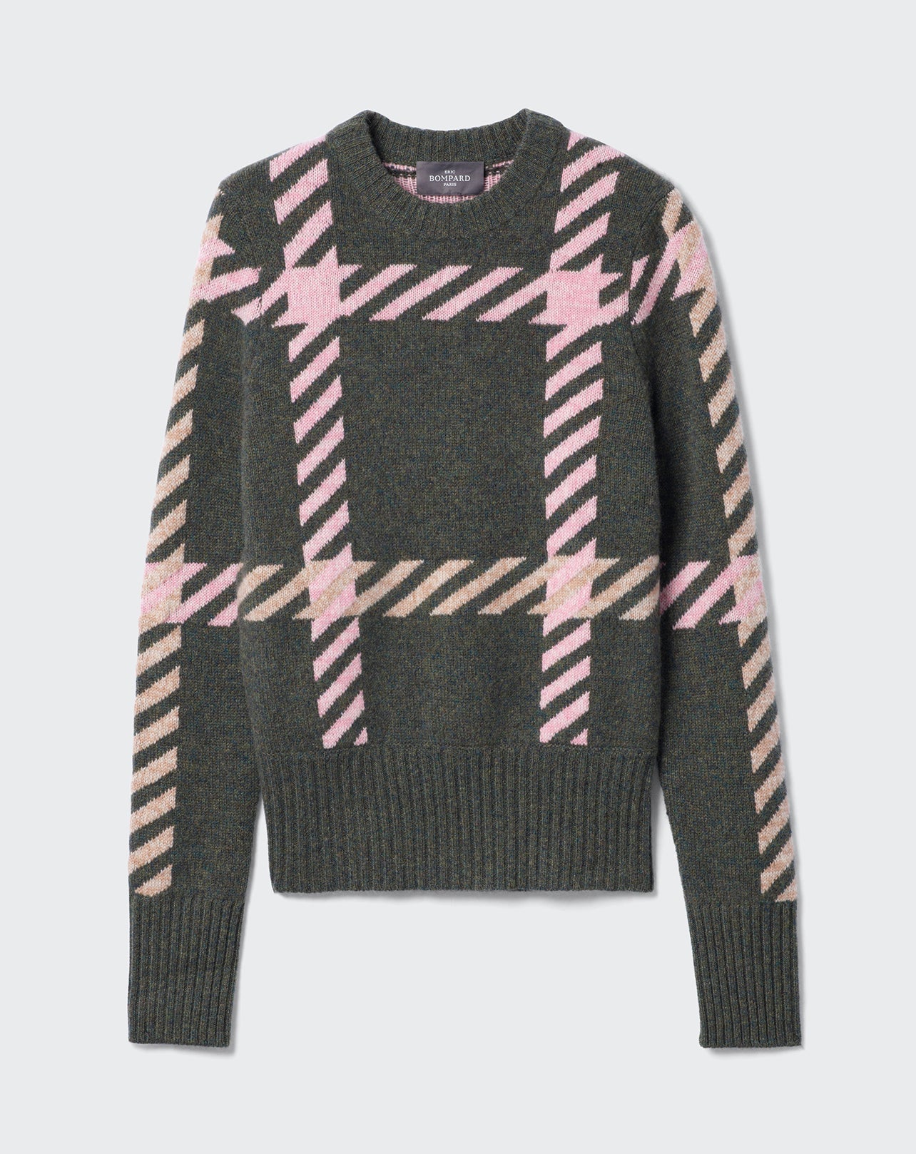 RECO155Pull Col Rond Jacquard Maxi Tartan - Chasse