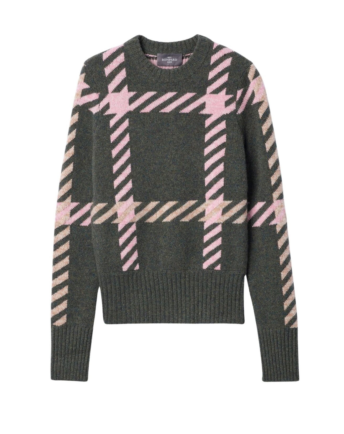 RECO155Pull Col Rond Jacquard Maxi Tartan - Chasse