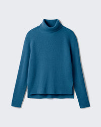 RECO150Pull Col Roulé Manches Marteau - Bleu Canoe