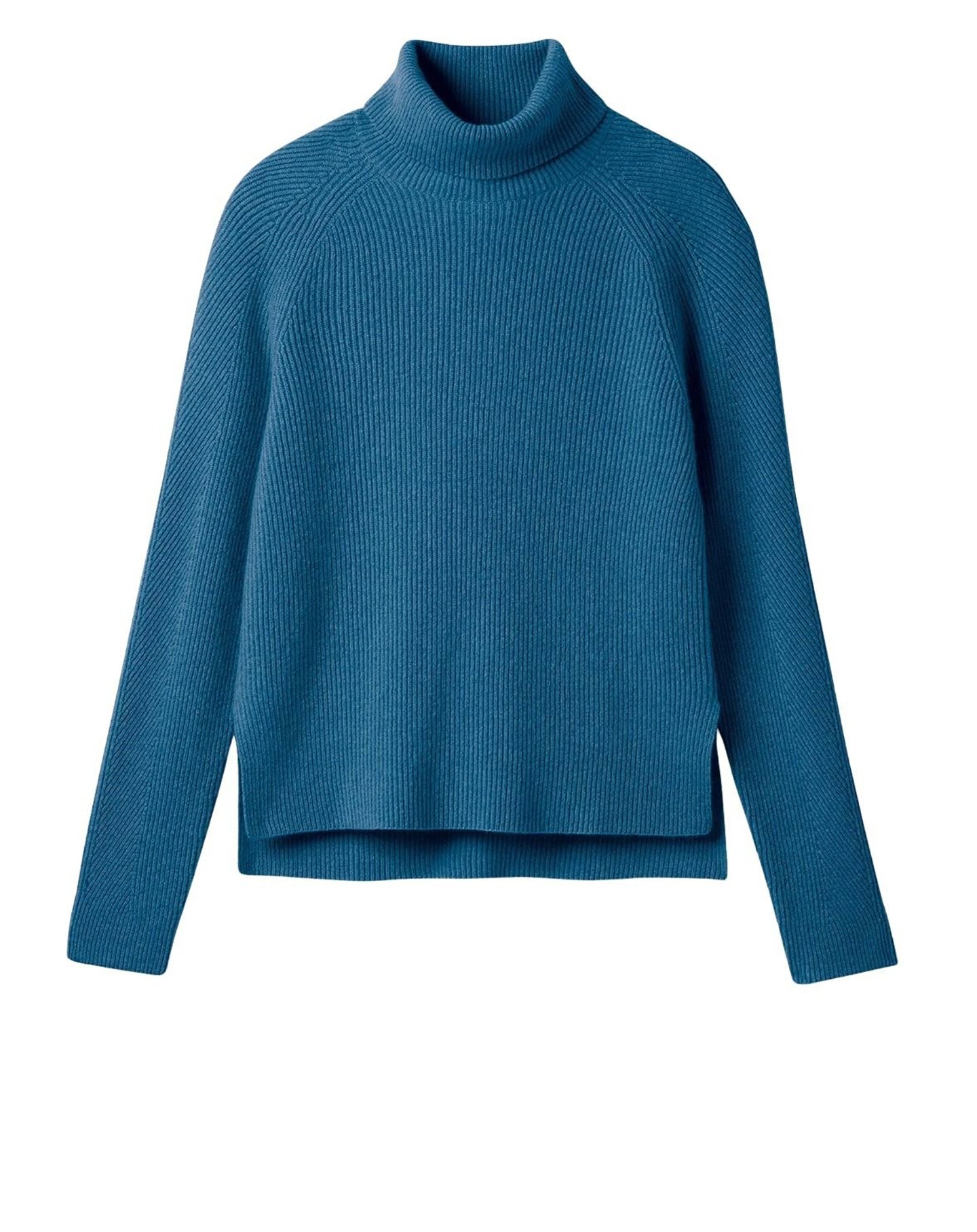 RECO150Pull Col Roulé Manches Marteau - Bleu Canoe