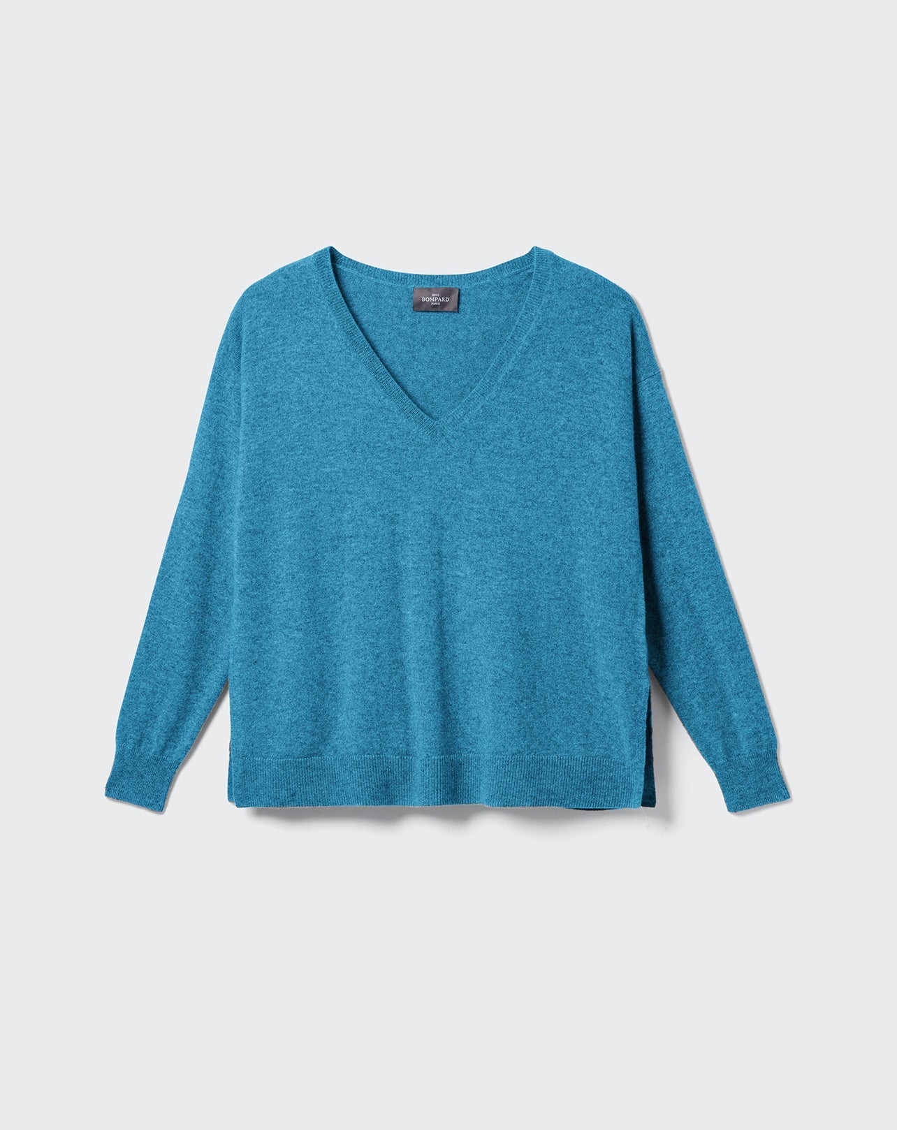RECO130Pull Col V Ample Fin - Bleu Canoe