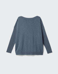RECO145Pull Col Bateau Oversize - Bleu Mineral