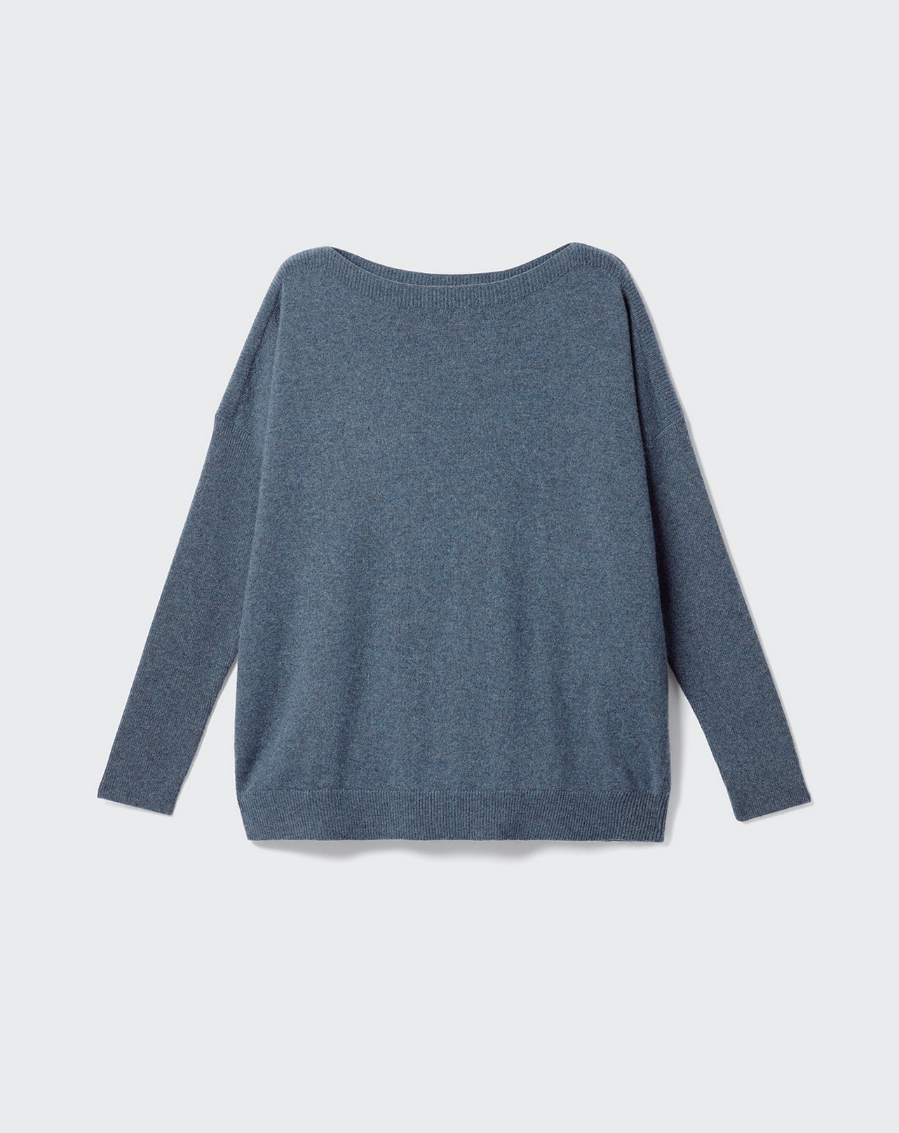 RECO145Pull Col Bateau Oversize - Bleu Mineral