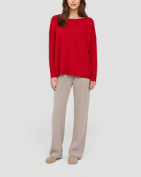 Pull col bateau oversize en cachemire -  Garnet