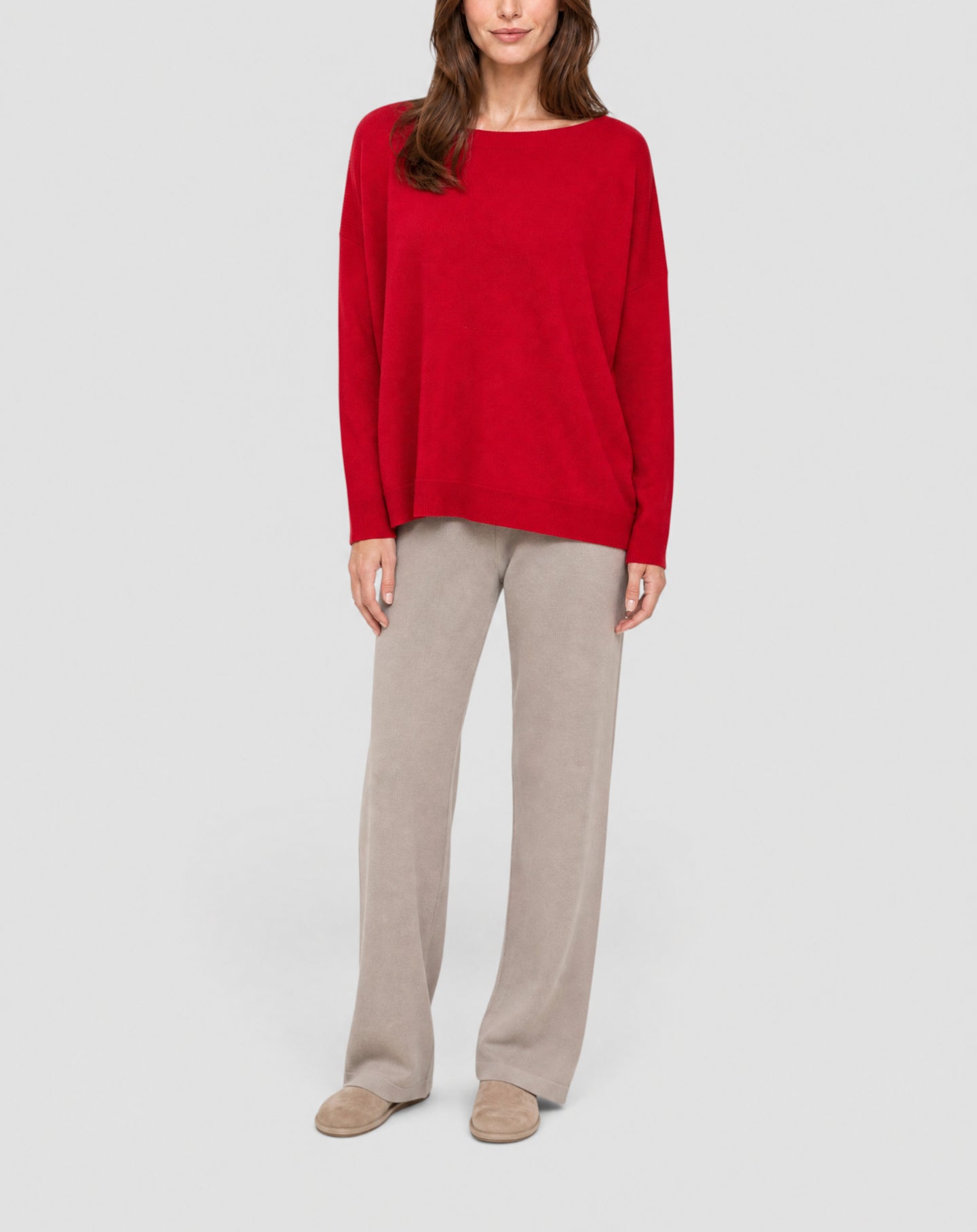Pull col bateau oversize en cachemire -  Garnet