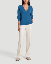Oversized cashmere jumper - Canoe Blue