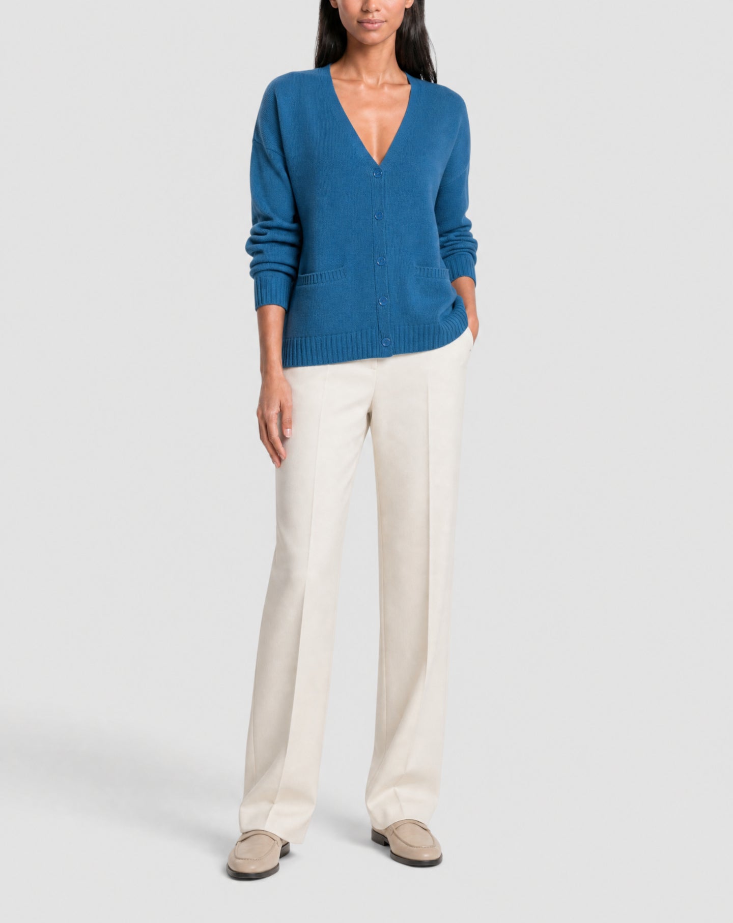 Oversized cashmere jumper - Canoe Blue