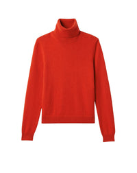 Fitted cashmere roll-neck jumper - Cinabre