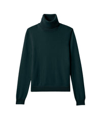Pull col roulé ajusté en cachemire -  Vert Zurich