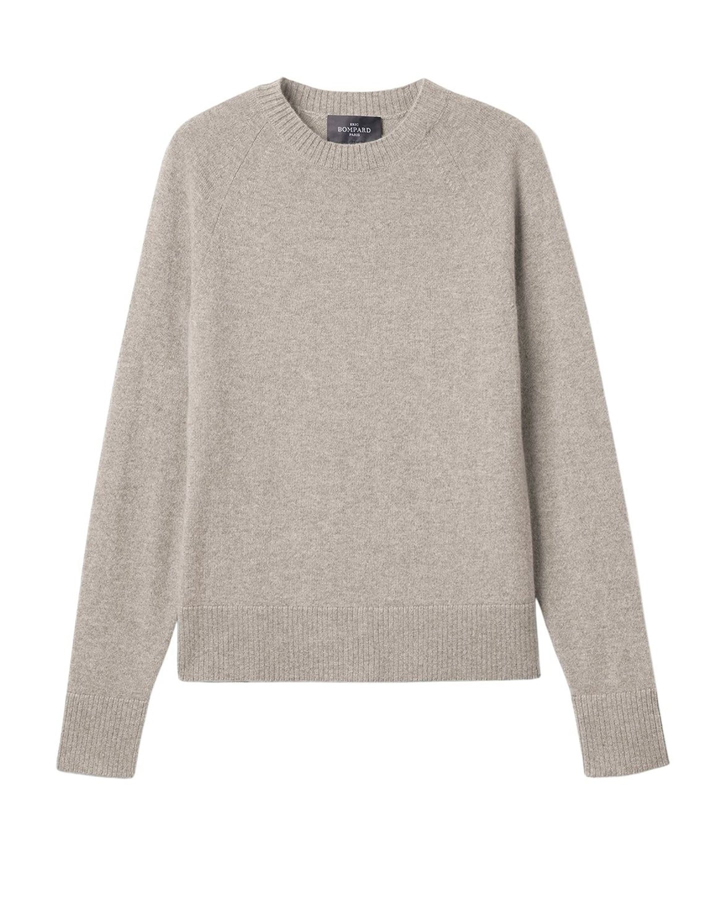 RECO110Pull Col Rond Manches Raglan - Gris Argente