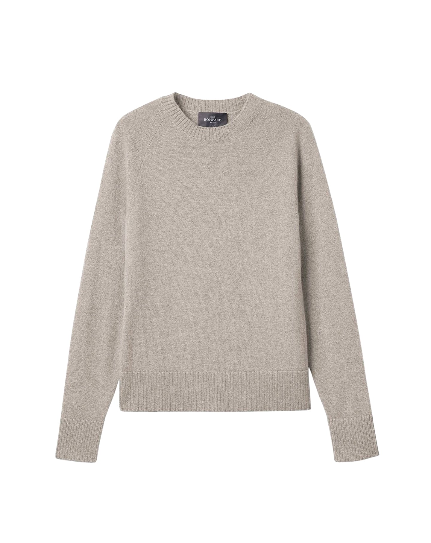 Pull col rond à manches raglan en cachemire -  Gris Argente