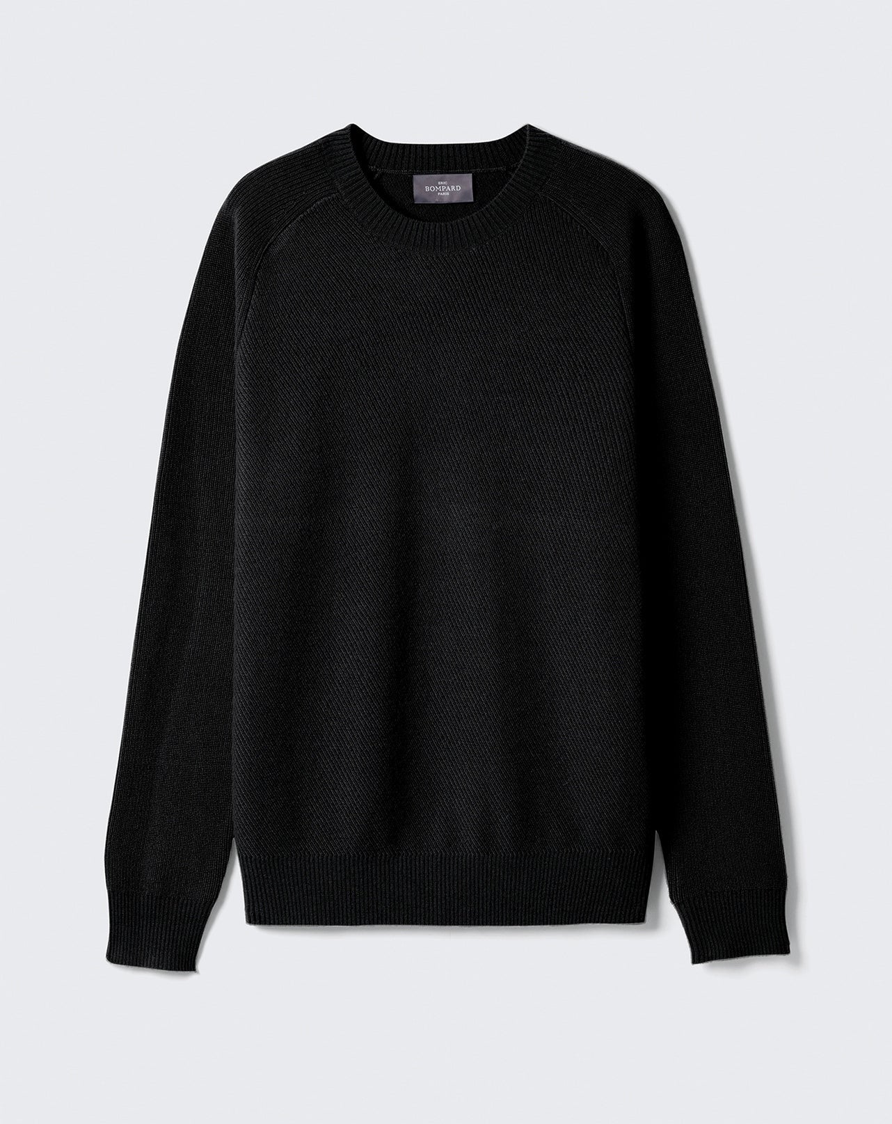 RECO260Pull Col Rond À Côtes En Biais - Noir