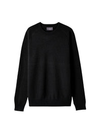 Ribbed round-neck cashmere jumper - Black