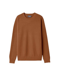 Ribbed round-neck cashmere jumper - Vicuna