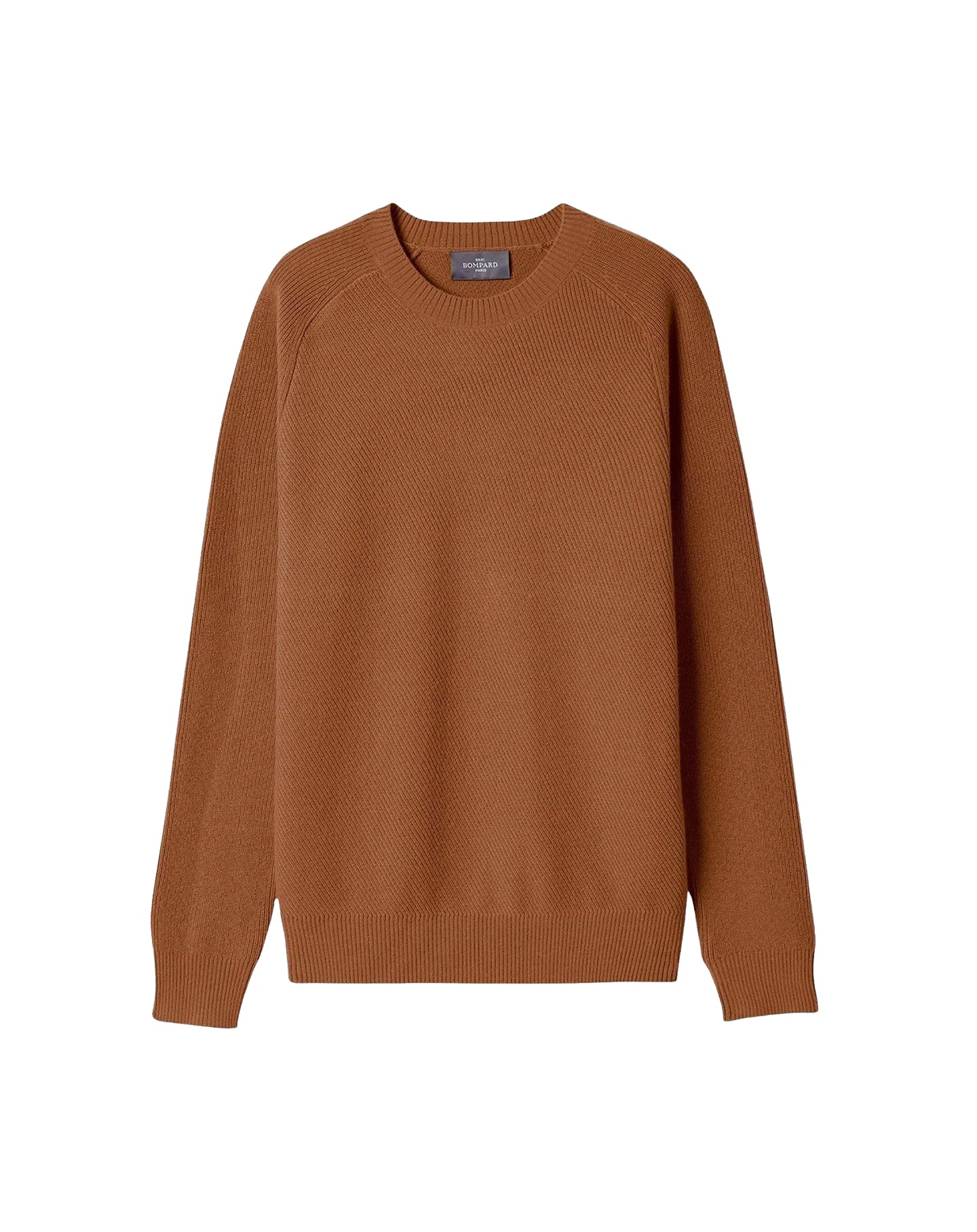 Ribbed round-neck cashmere jumper - Vicuna