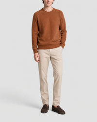 Ribbed round-neck cashmere jumper - Vicuna