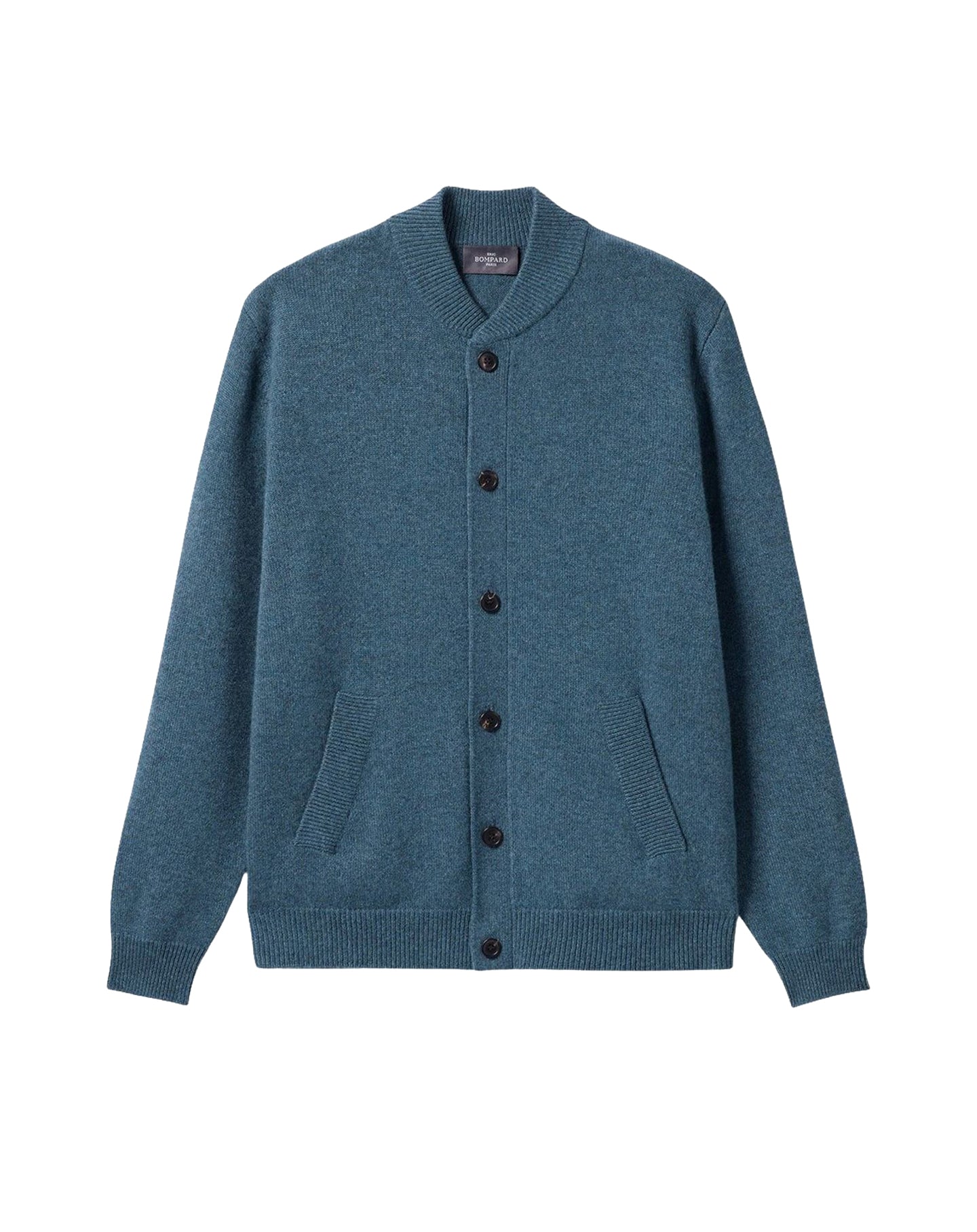 Button-up cashmere jumper - Mineral Blue
