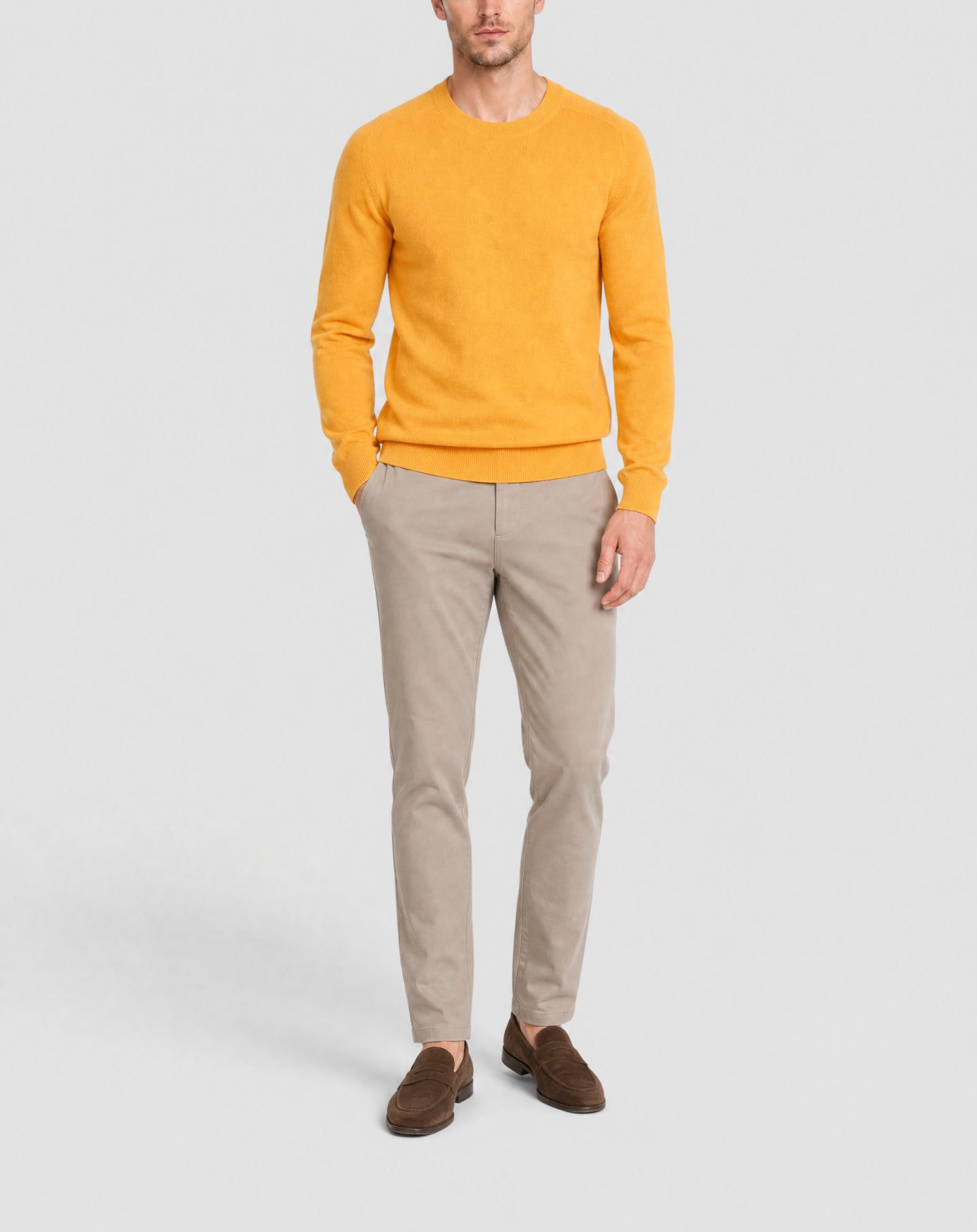 Round-neck cashmere jumper with bell sleeves - Marigold