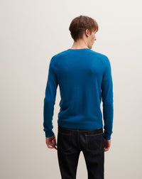 RECO175Pull V Manches Marteau - Bleu Paon