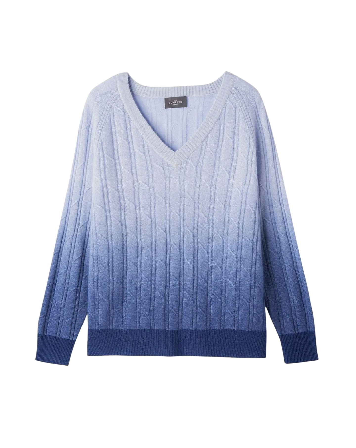 Dip-dyed V-neck cashmere jumper - Faience