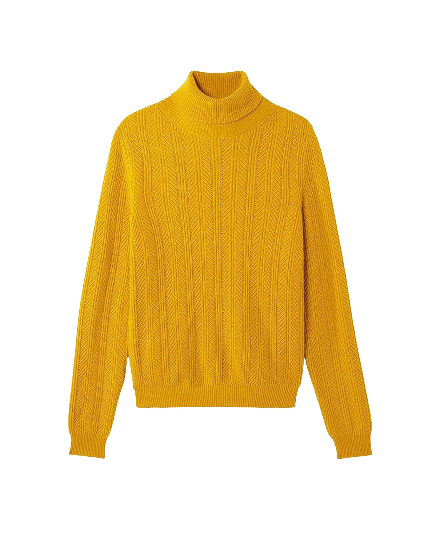 Herded cashmere roll-neck jumper - Ginkgo