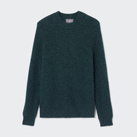 RECO180Pull Col Rond Mouliné - Vert Zurich/Noir