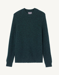 RECO180Pull Col Rond Mouliné - Vert Zurich/Noir