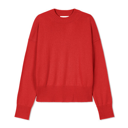 RECO100Pull Col Rond Oversized - Rouge Gorge