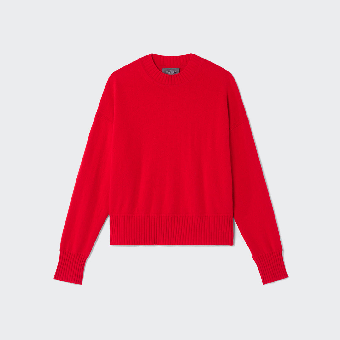 RECO100Pull Col Rond Oversized - Rouge Gorge