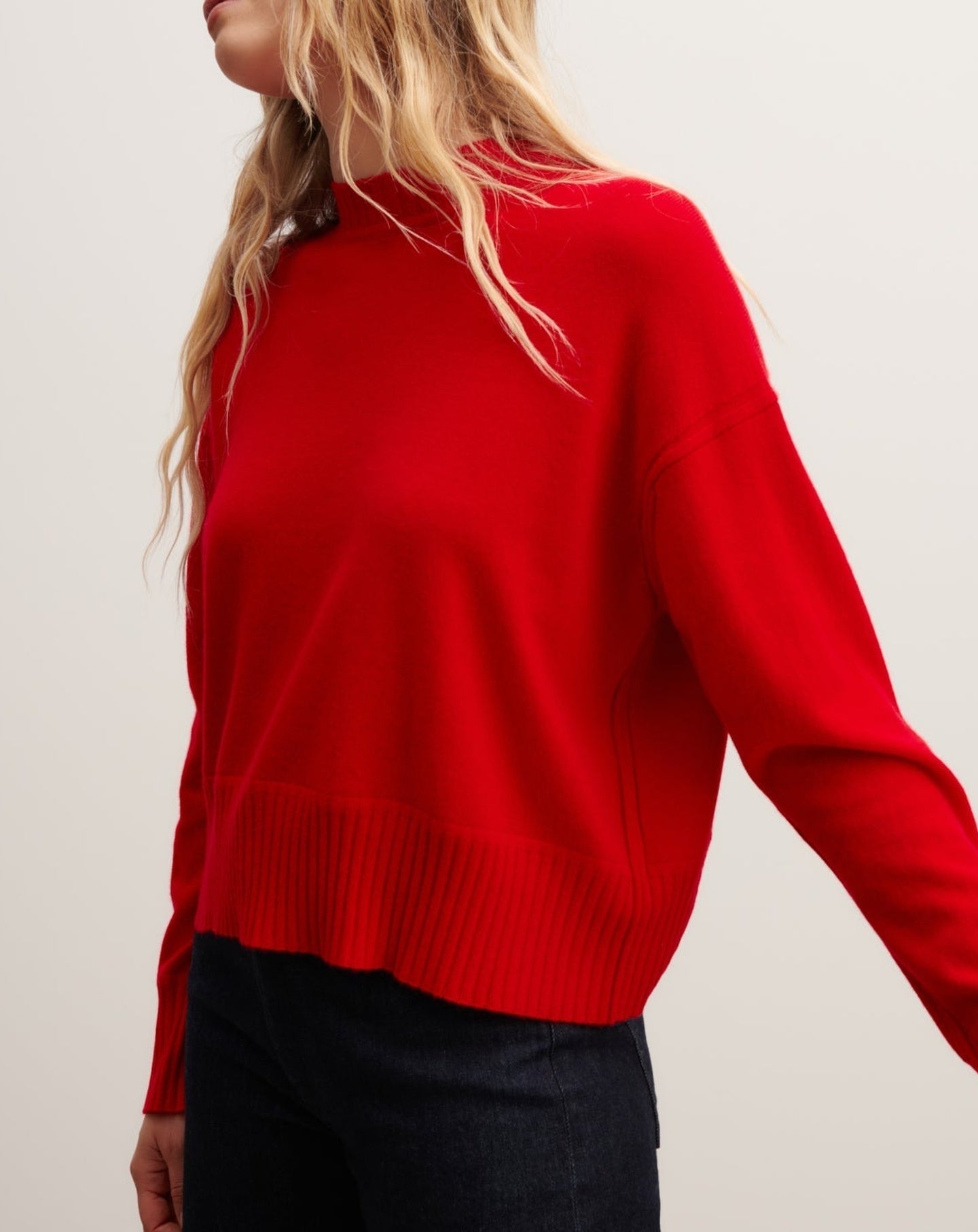 RECO100Pull Col Rond Oversized - Rouge Gorge