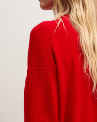 RECO100Pull Col Rond Oversized - Rouge Gorge