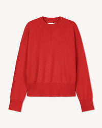 RECO100Pull Col Rond Oversized - Rouge Gorge