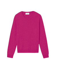 Pull col rond classique en cachemire -  Fuchsia