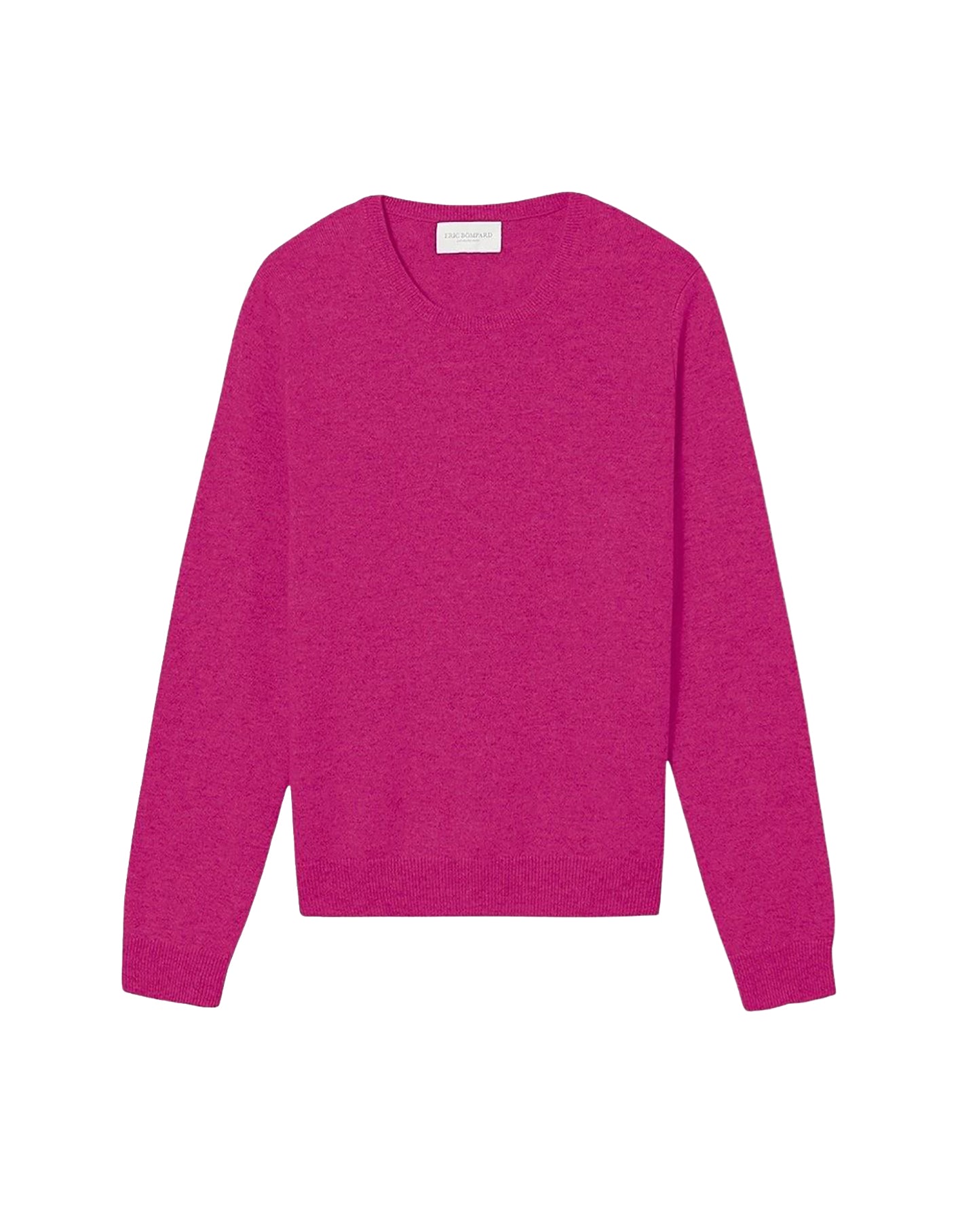 Pull col rond classique en cachemire -  Fuchsia