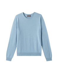 Pull col rond classique en cachemire -  Bleu Glaz