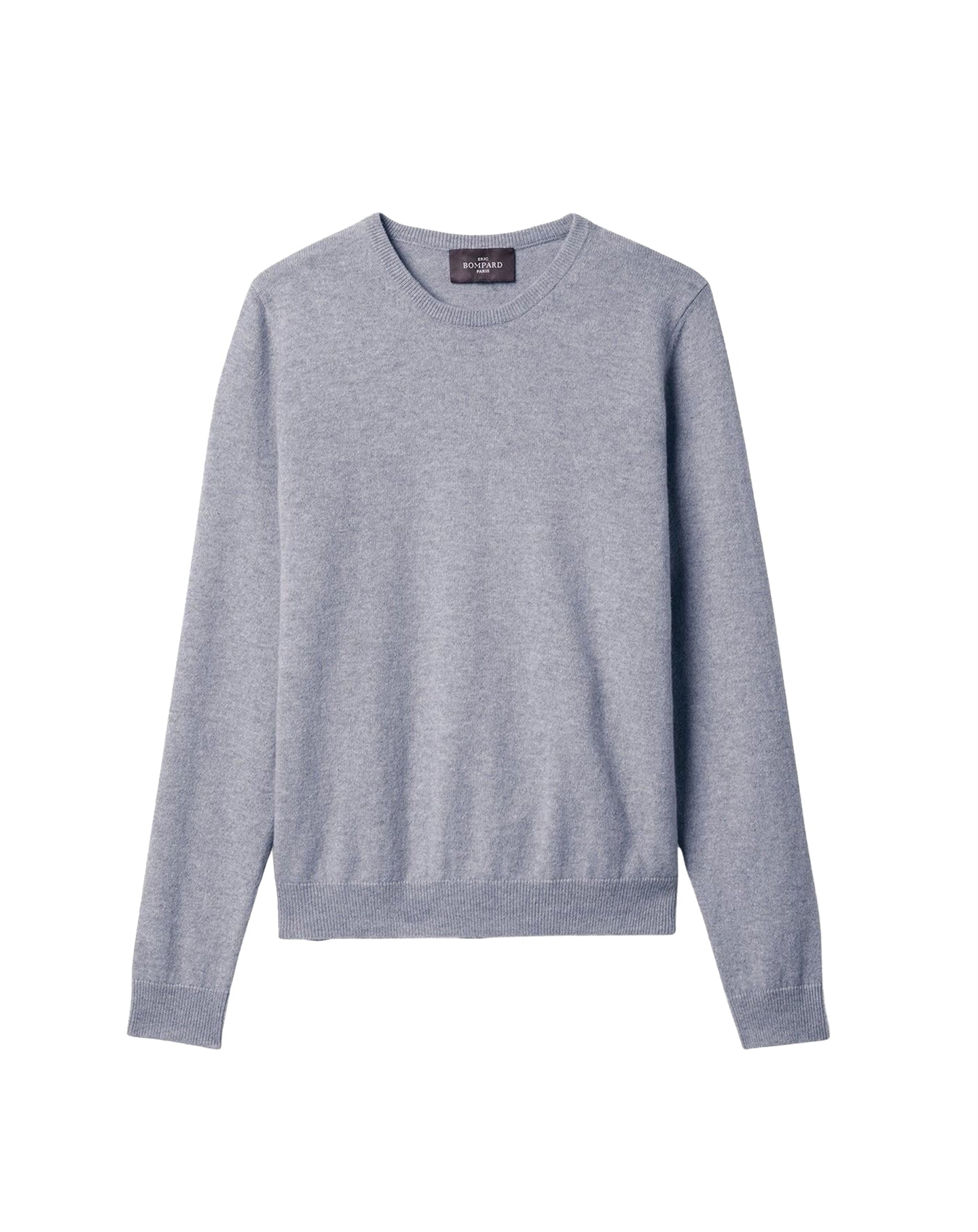 Pull col rond classique en cachemire -  Bleu Montagne