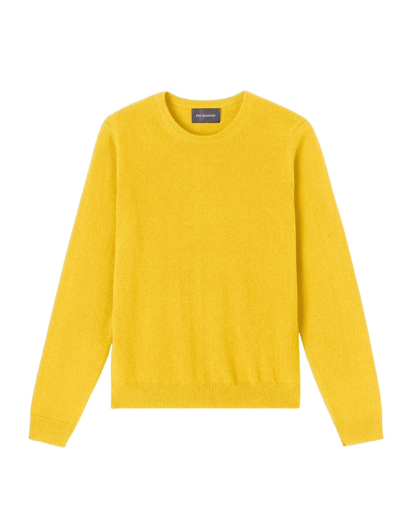 Pull col rond classique en cachemire -  Jaune Venitien