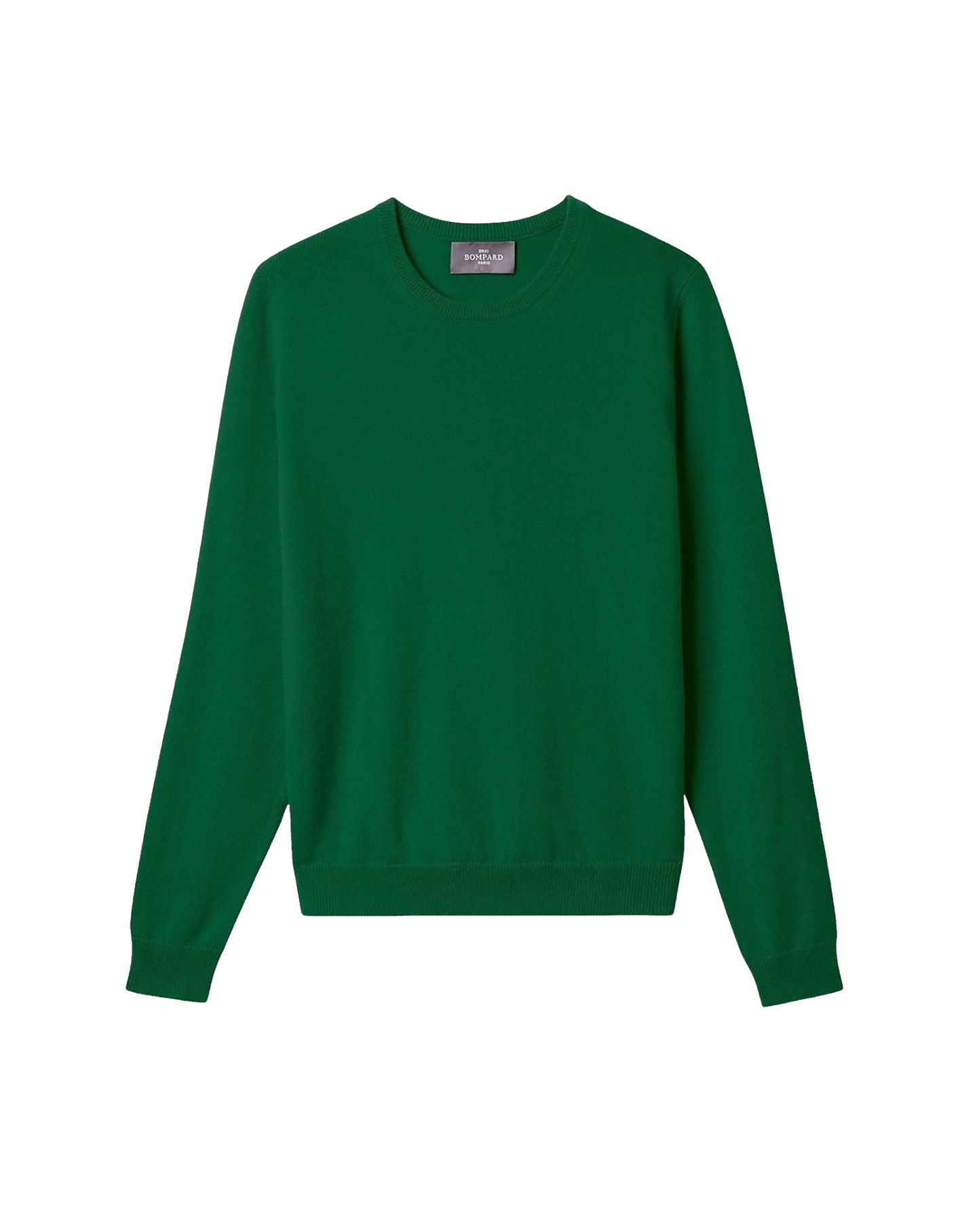 Pull col rond classique en cachemire -  Vert Amazonie
