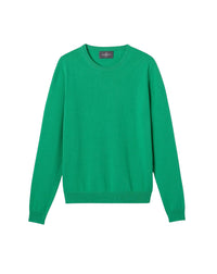 Pull col rond classique en cachemire -  Vert Tupper