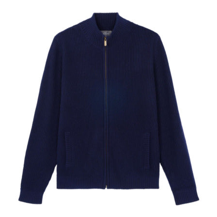 RECO195Gilet Zippé À Côtes - Marine