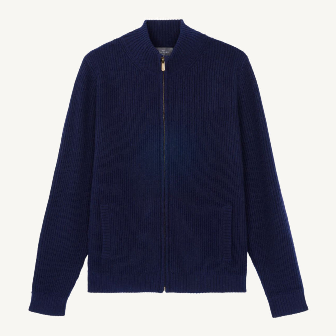 RECO195Gilet Zippé À Côtes - Marine
