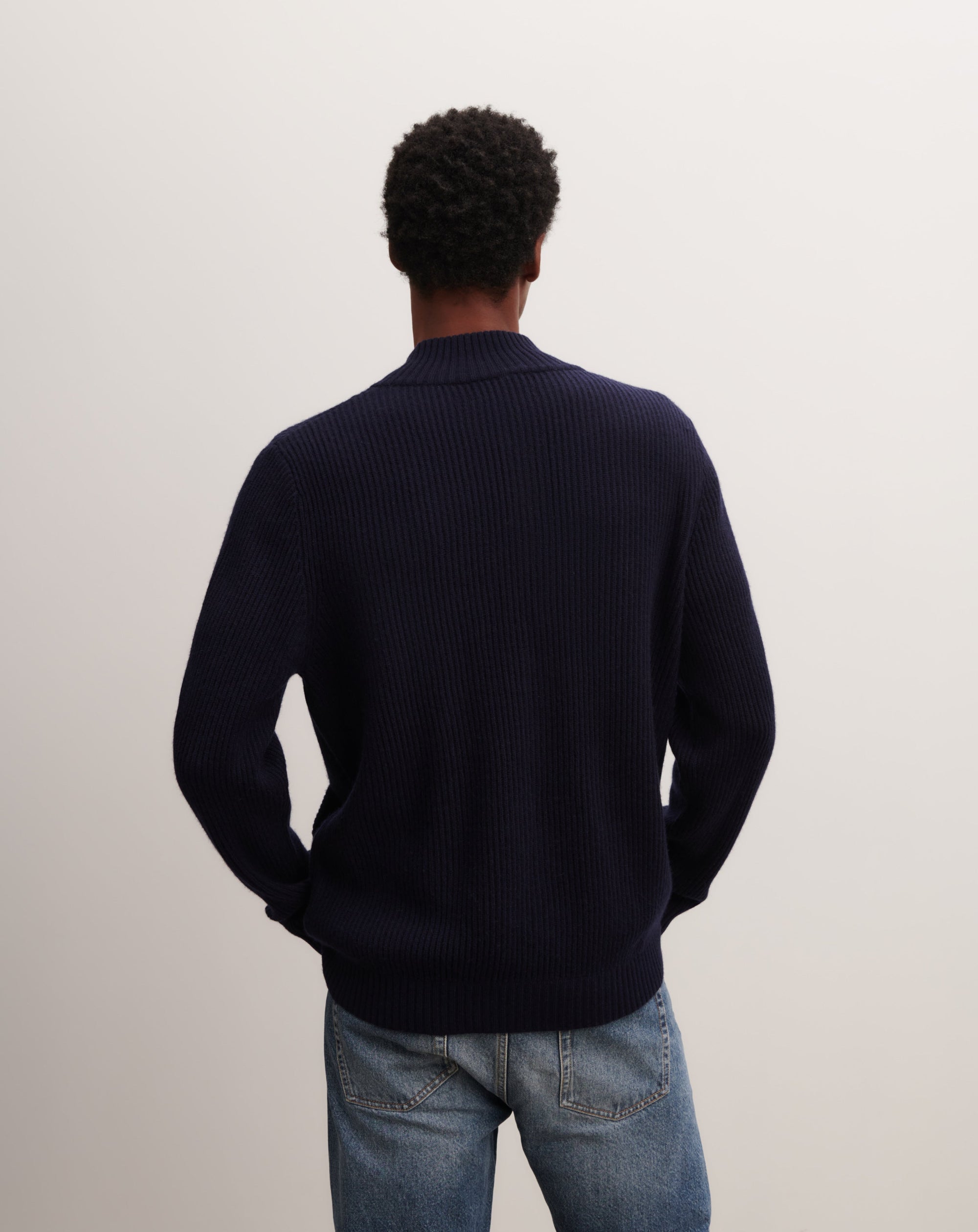 RECO195Gilet Zippé À Côtes - Marine