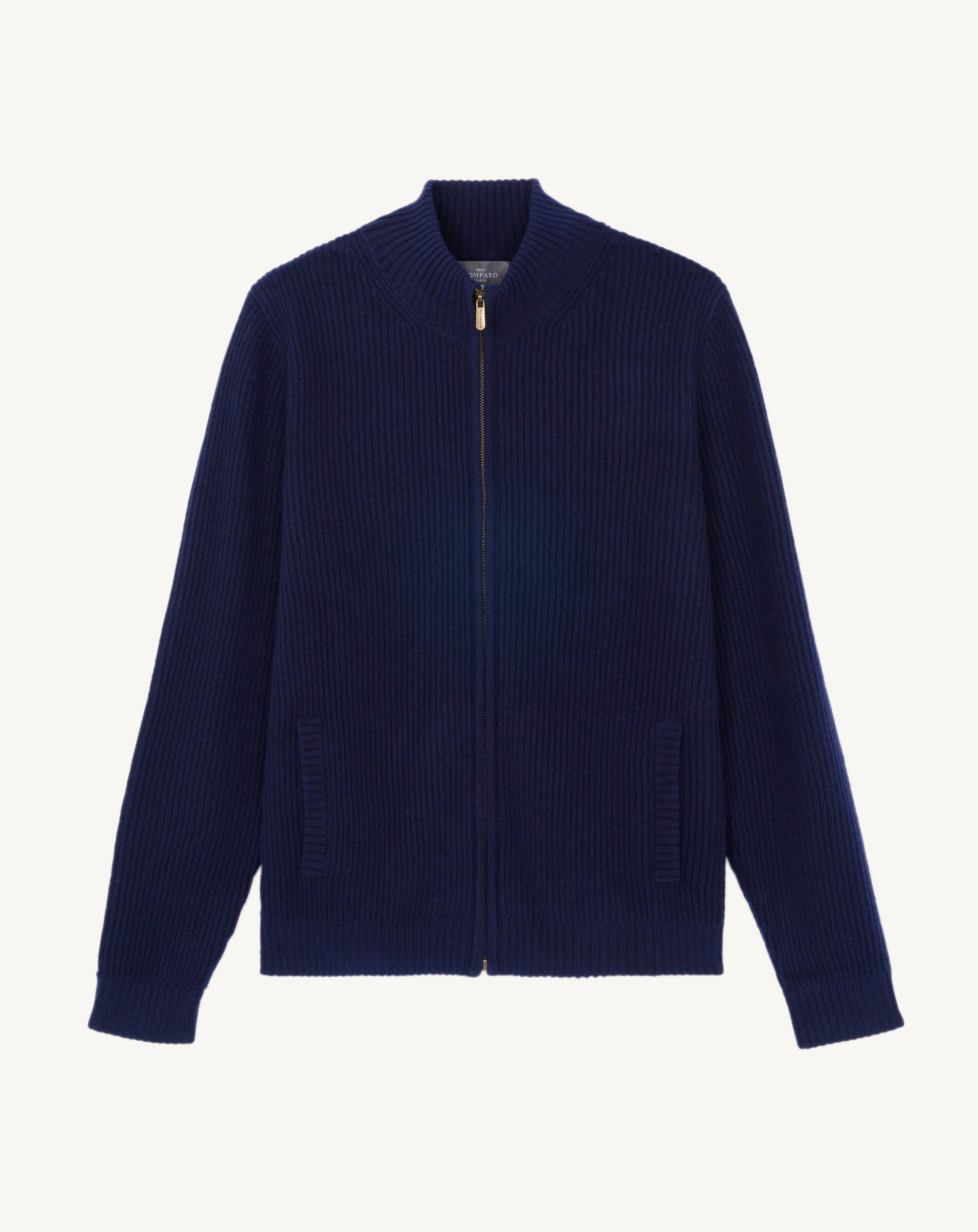 RECO195Gilet Zippé À Côtes - Marine