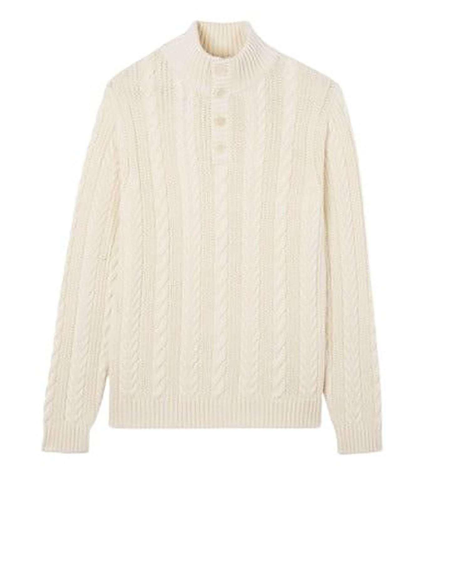 RECO235Pull Boutonné À Torsades - Naturel