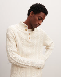 RECO235Pull Boutonné À Torsades - Naturel