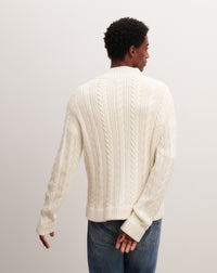 RECO235Pull Boutonné À Torsades - Naturel
