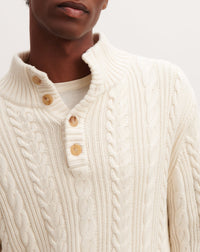 RECO235Pull Boutonné À Torsades - Naturel