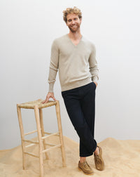 RECO130Pull V Classique - Latte