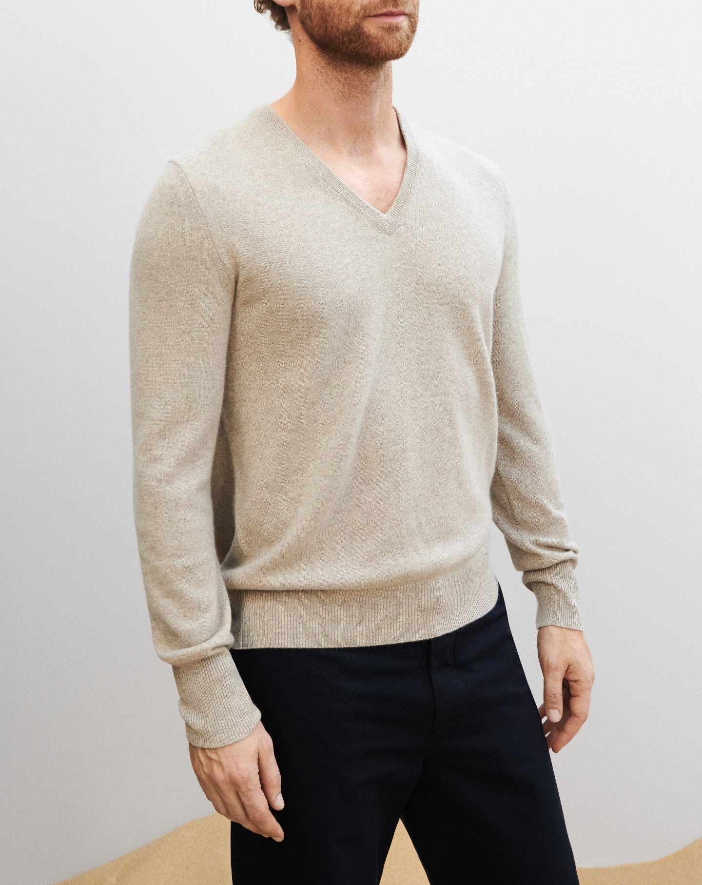RECO130Pull V Classique - Latte