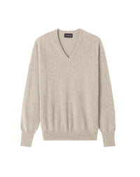 V-neck cashmere jumper - Latte